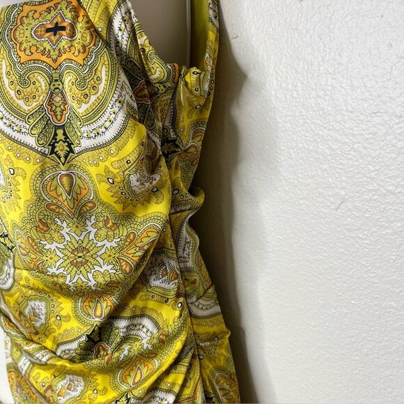 Vintage Y2K Nicole Miller Silk Dress Square Neck Sleeveless Ruching Women 10 - Picture 7 of 14